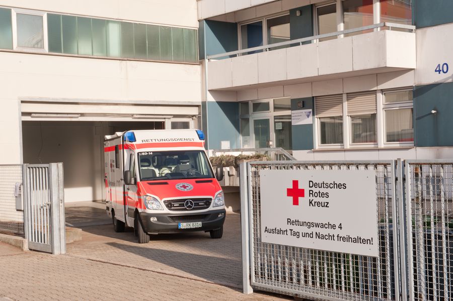Rettungswagen auf der Rettungswache 4