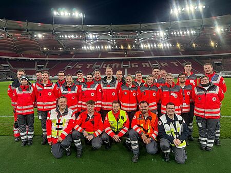 Unser DRK-Team im Stadion beim Hochrisikospiel