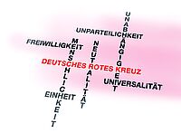 Das Foto zeigt die Grundsätze des DRK